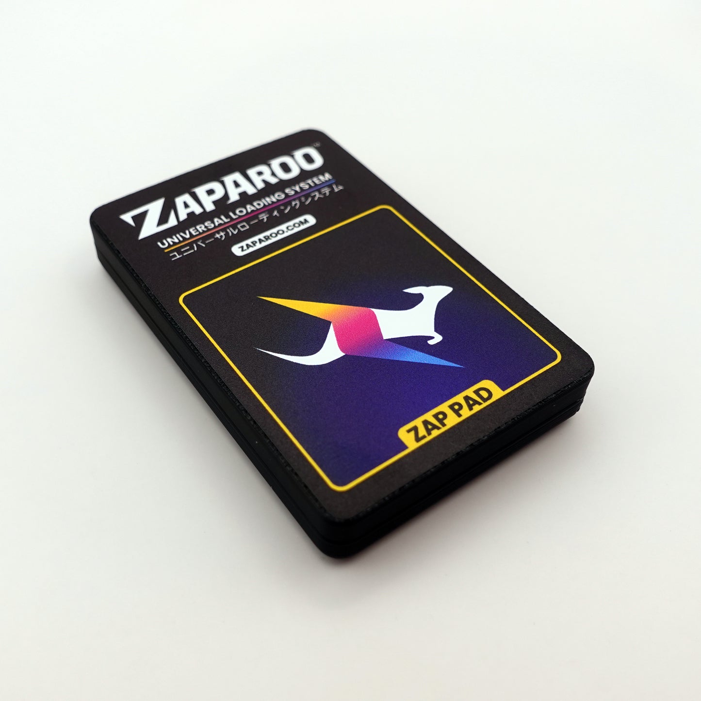 A front show of a black Zap Pad without a USB cable plugged in.